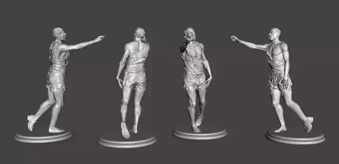 Male zombie model character 3D Print