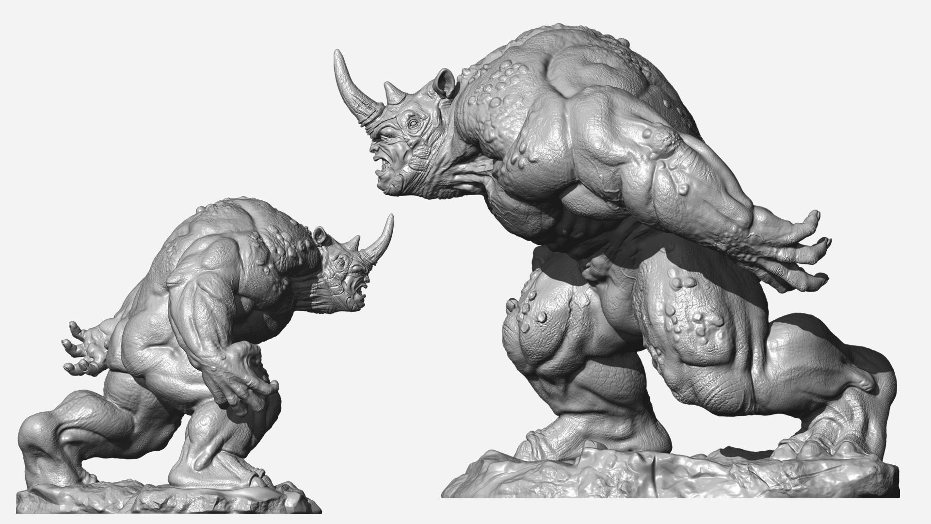 Rhino 3D print model lord of rings statue 3D print model_1