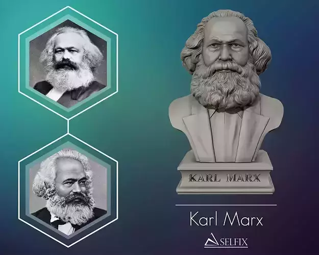 Karl Marx 3D printable sculpture 3D print model