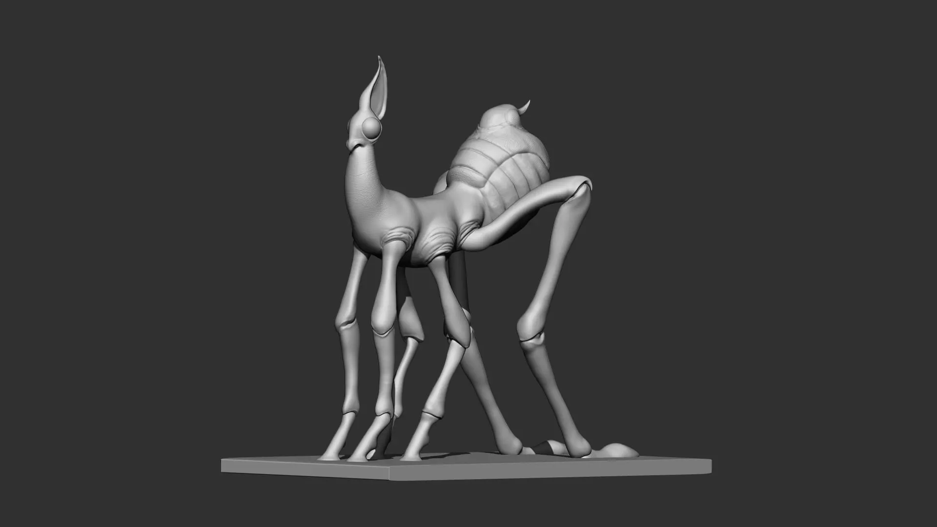 creature 3d print animal on platform 3D print model_0