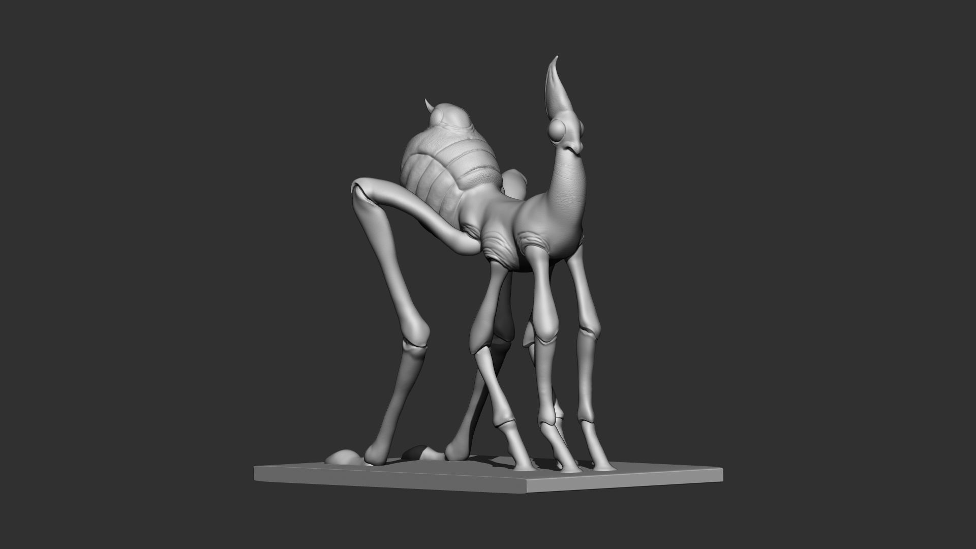 creature 3d print animal on platform 3D print model_1