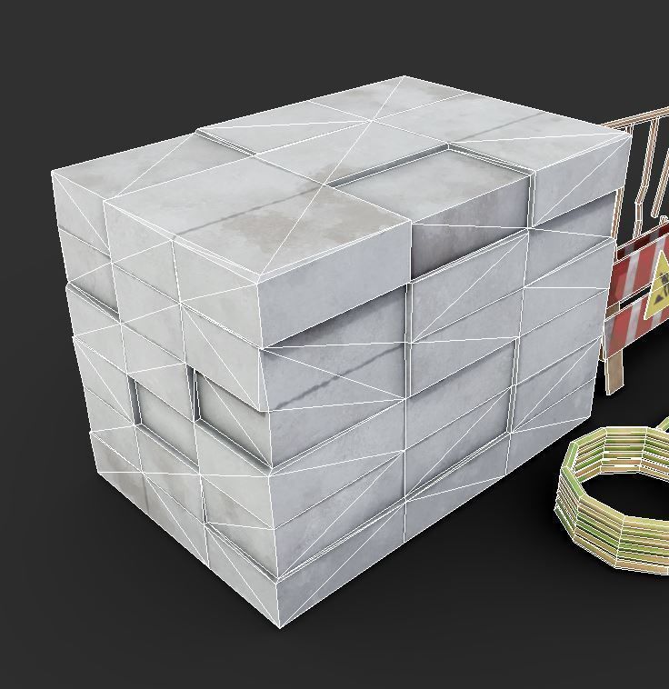 Road Works Low-poly 3D model_16