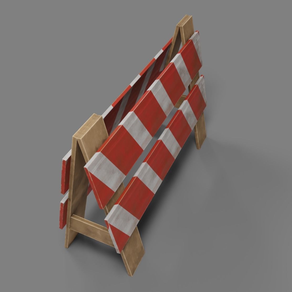 Road Works Low-poly 3D model_4