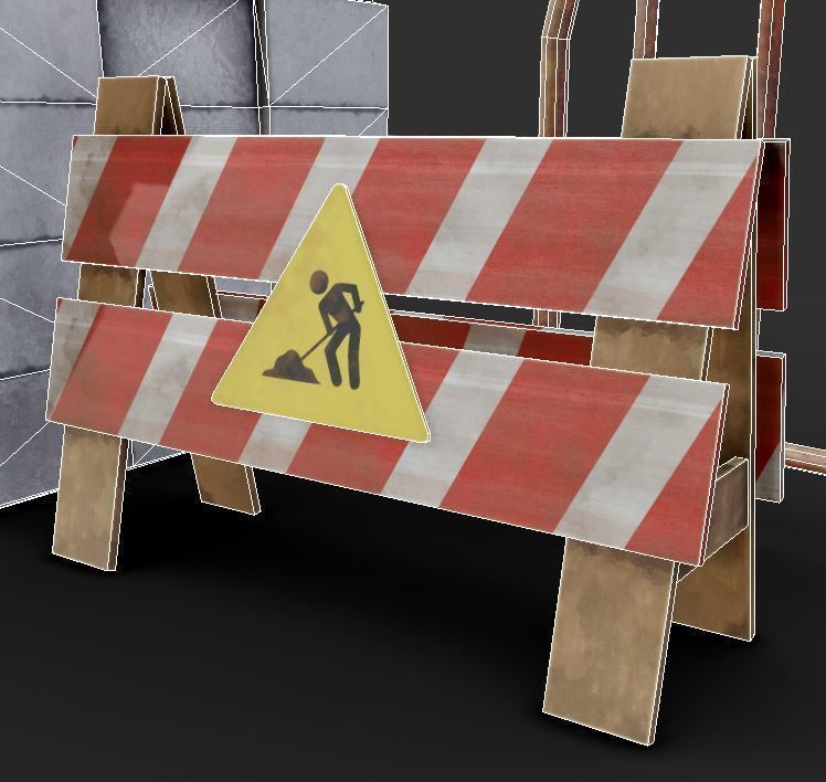 Road Works Low-poly 3D model_15
