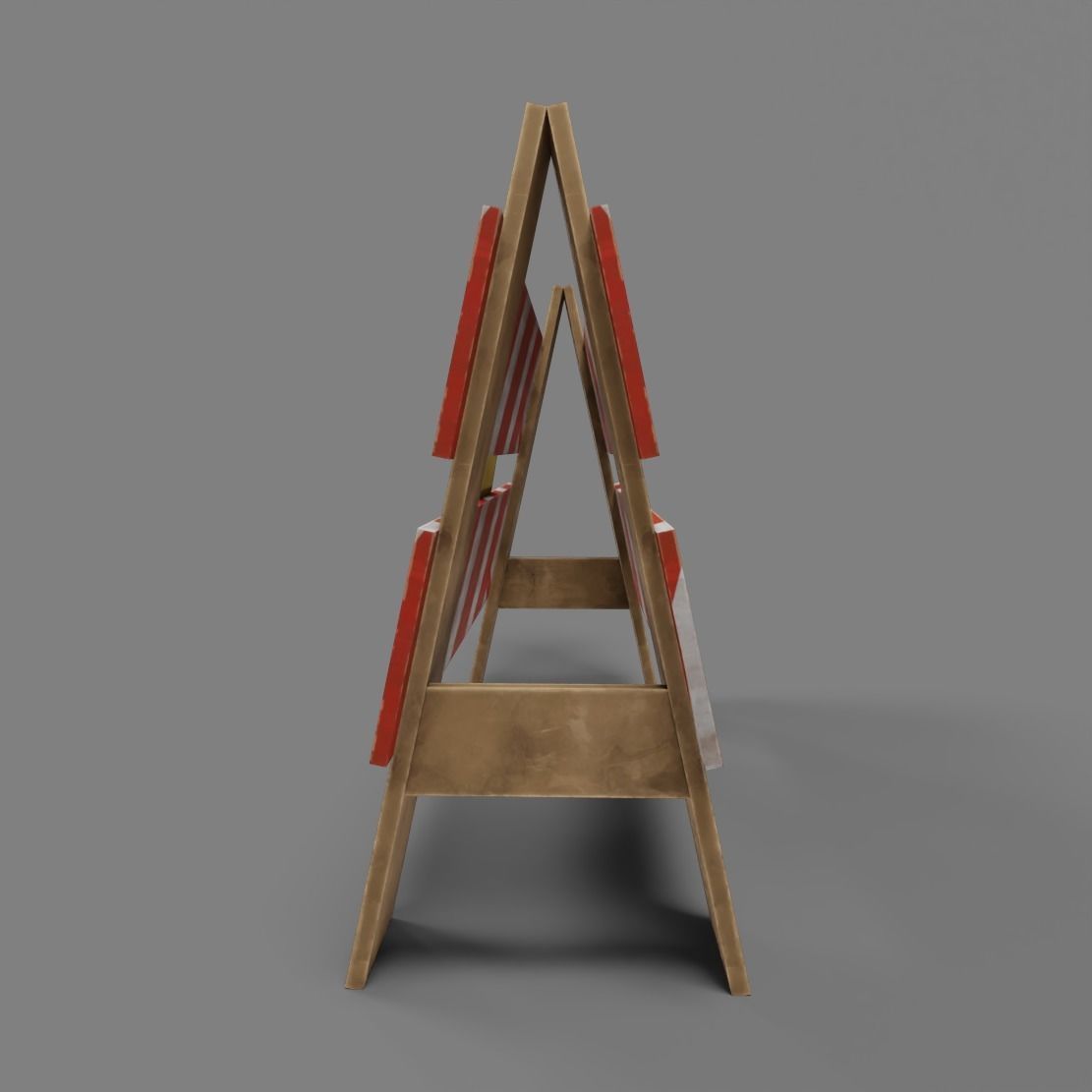 Road Works Low-poly 3D model_3