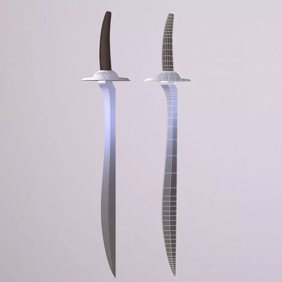 Sword pair of swords Low-poly 3D model