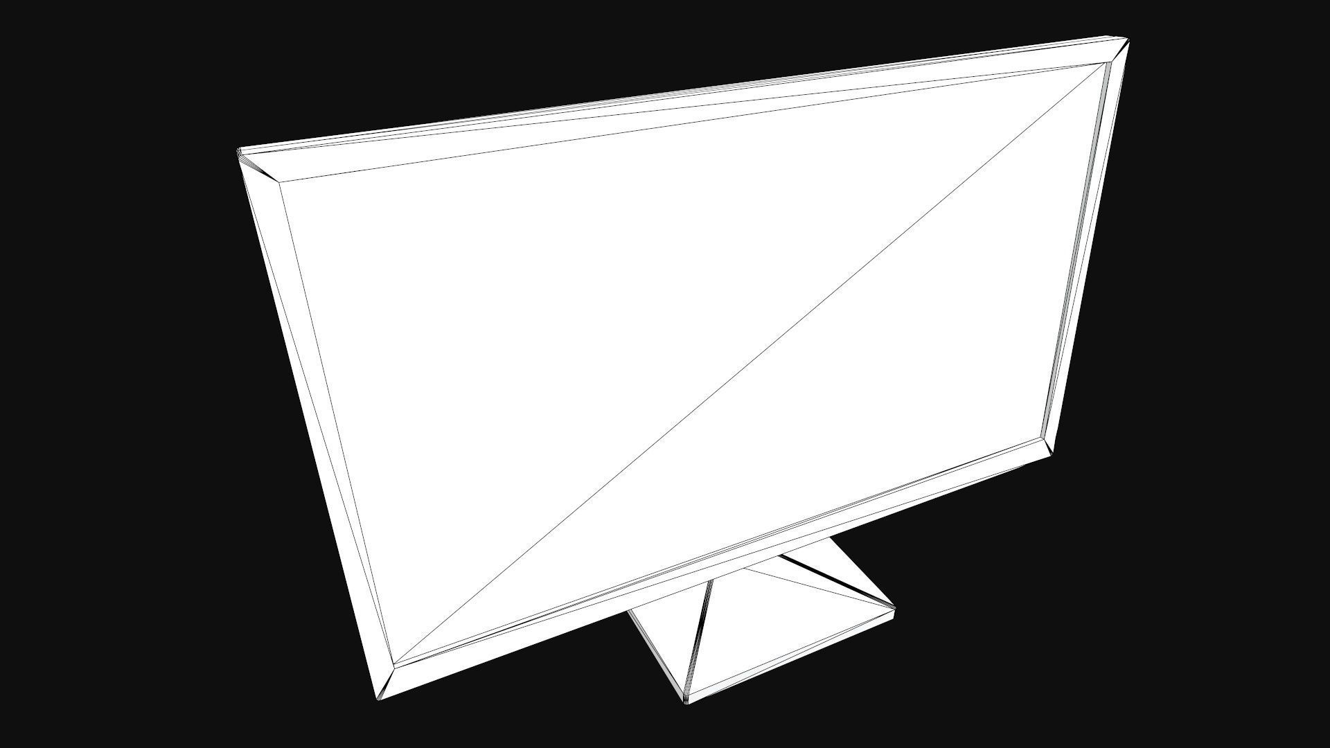 Computer Monitor Low-poly 3D model_9