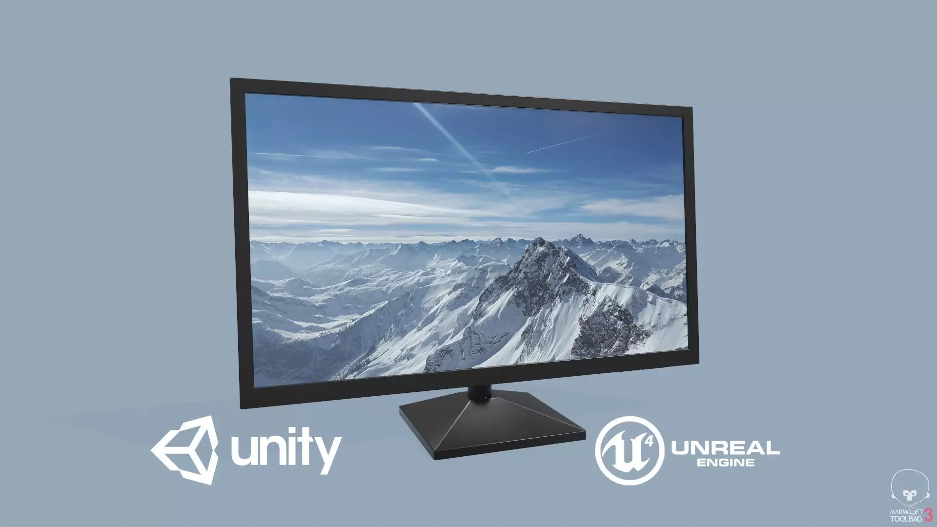 Computer Monitor Low-poly 3D model_0