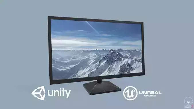 Computer Monitor Low-poly 3D model