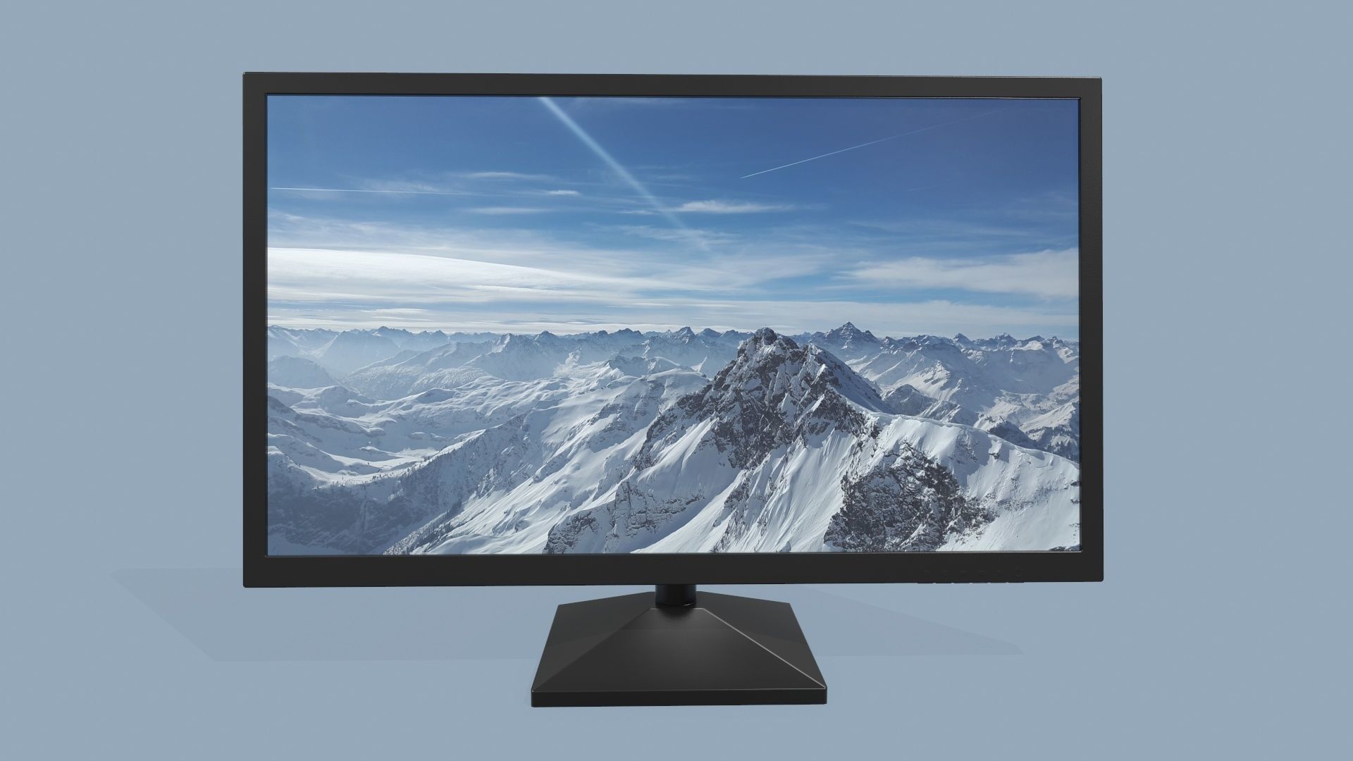 Computer Monitor Low-poly 3D model_3