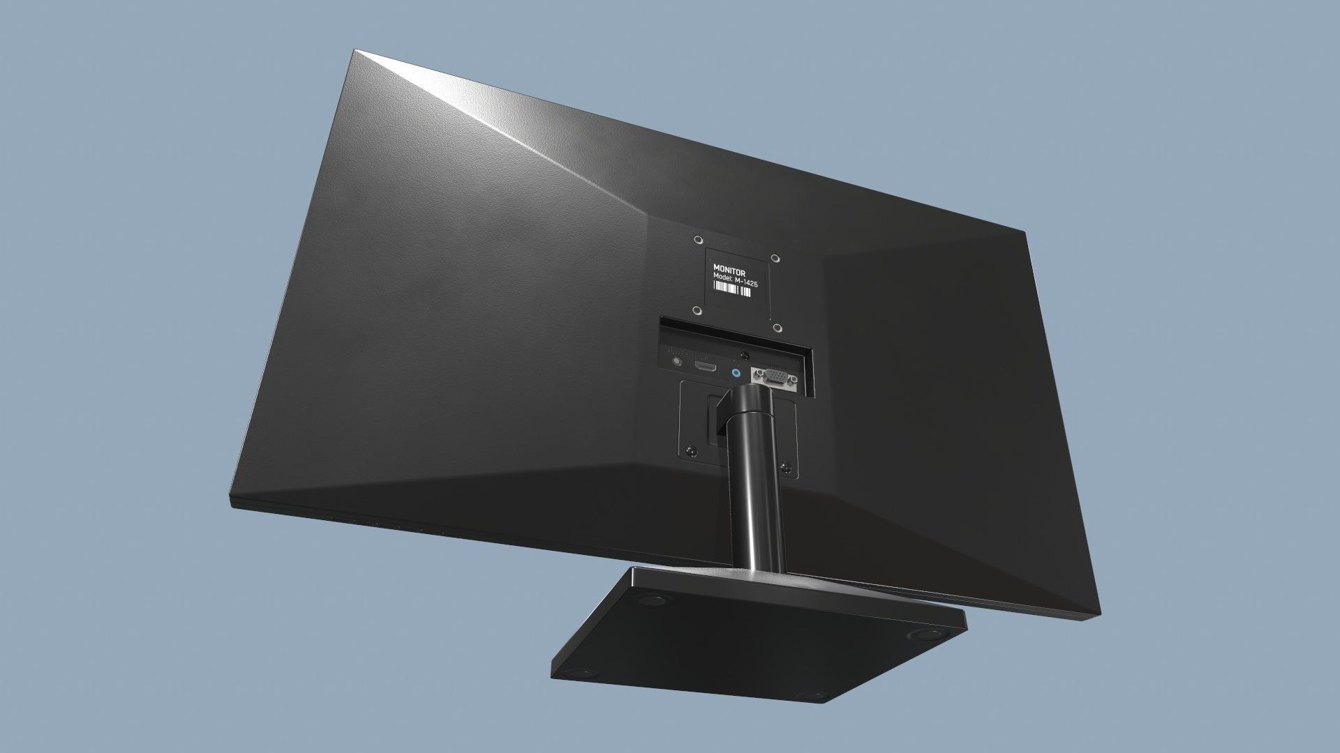 Computer Monitor Low-poly 3D model_7