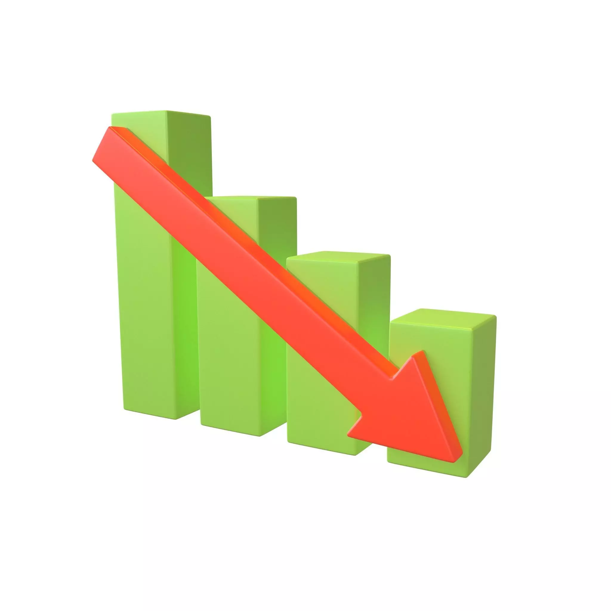 Bar Chart Decrease Icon v2 002 Low-poly 3D model_0