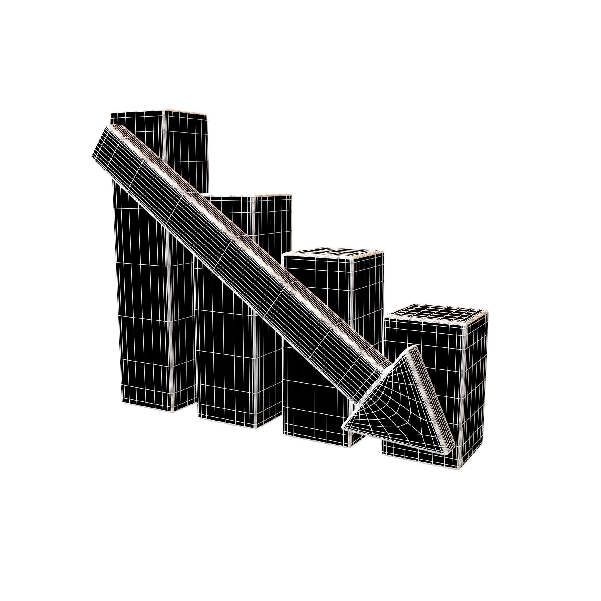 Bar Chart Decrease Icon v2 002 Low-poly 3D model_6