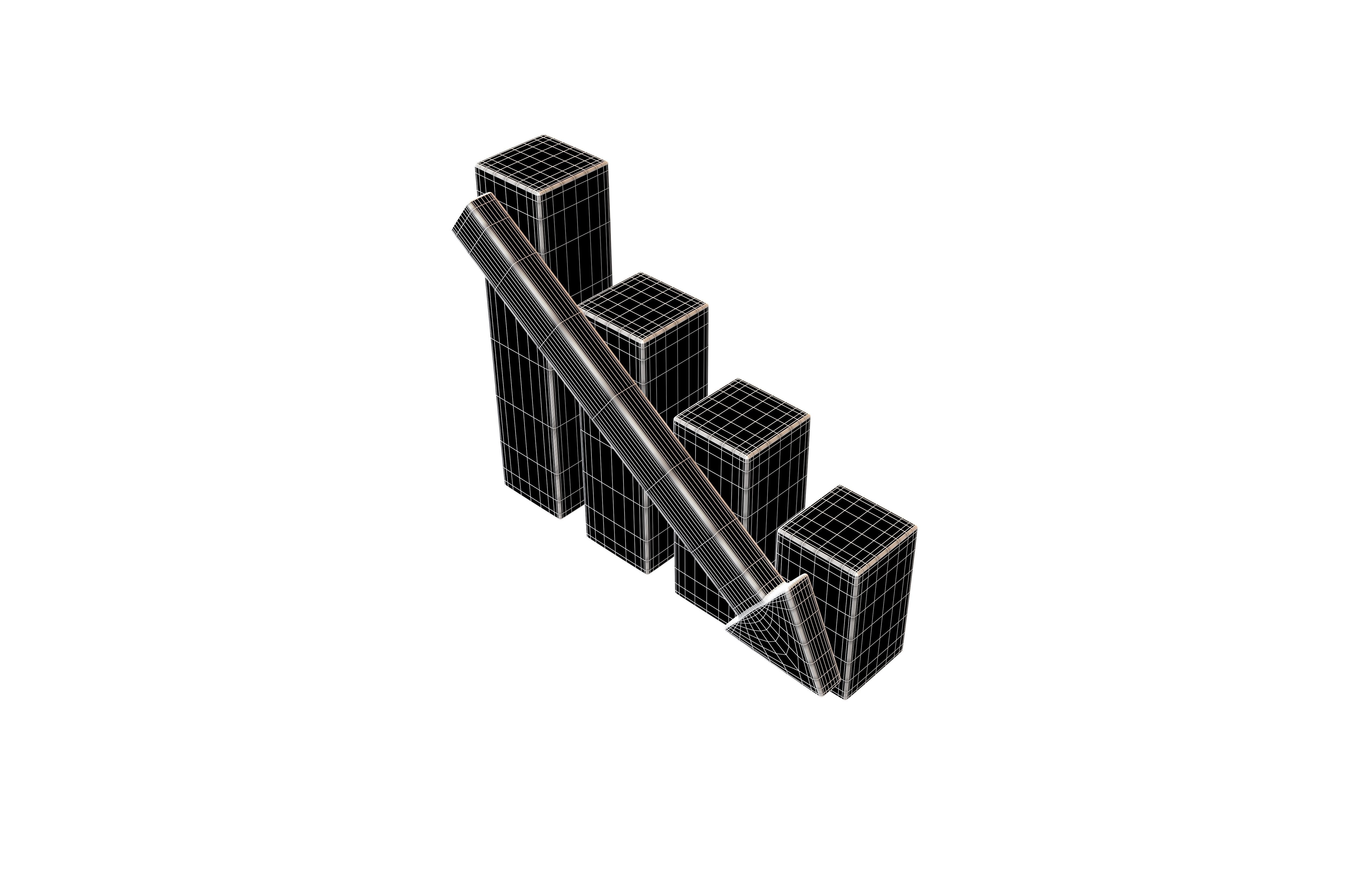Bar Chart Decrease Icon v2 002 Low-poly 3D model_7