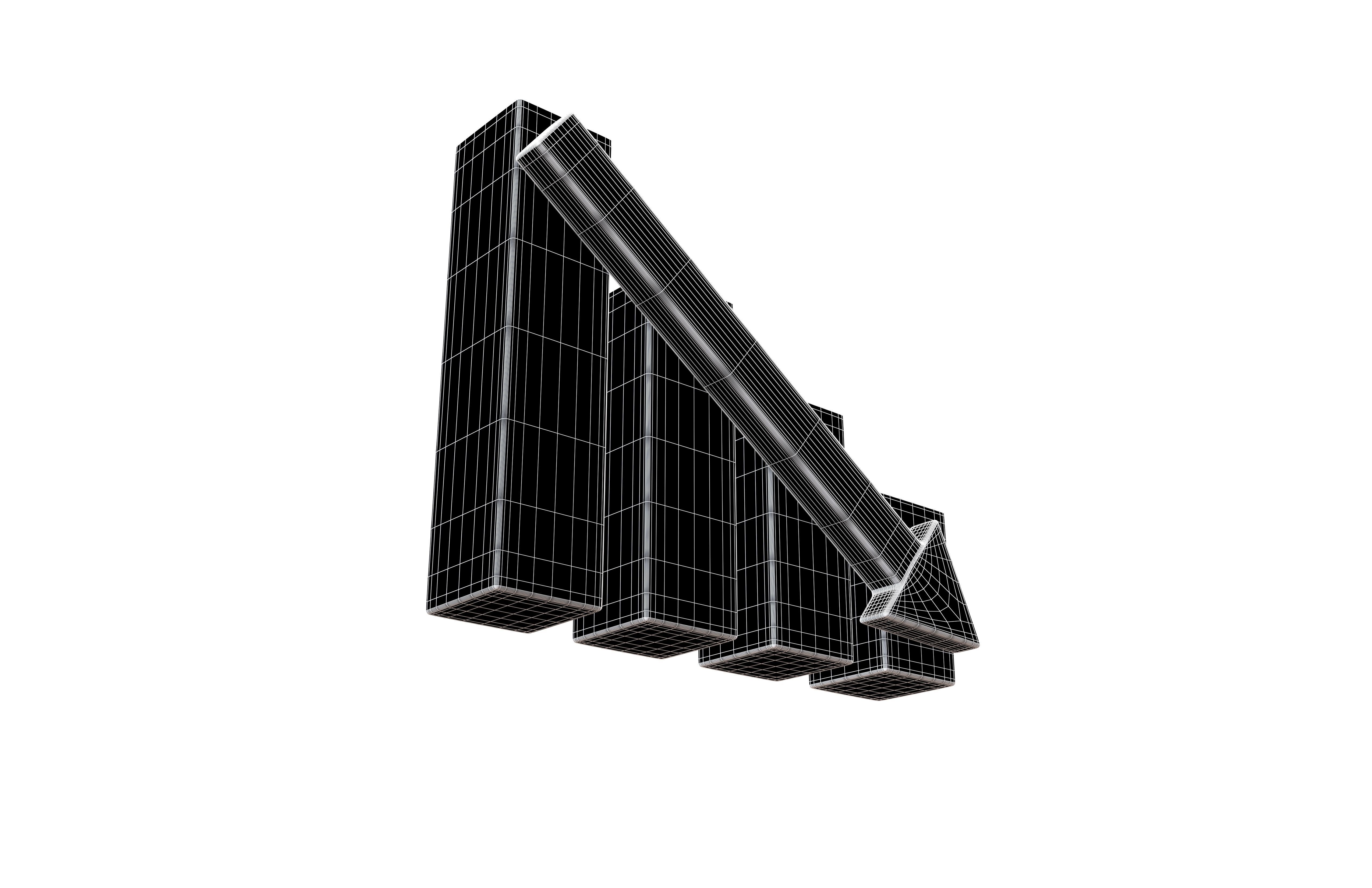 Bar Chart Decrease Icon v2 002 Low-poly 3D model_5