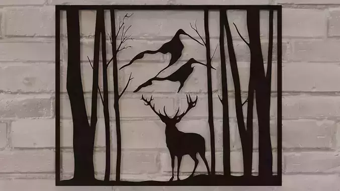 Deer Metal Wall Art