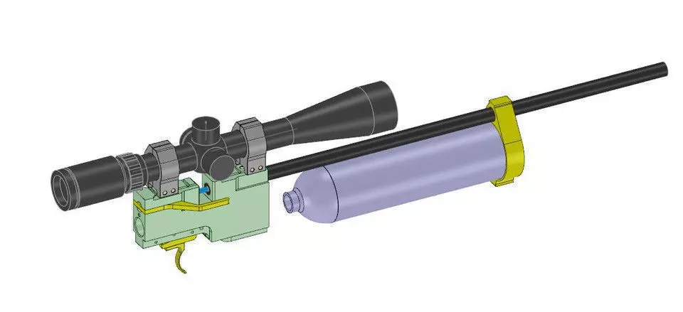 PCP rifle with scope Free 3D model_0