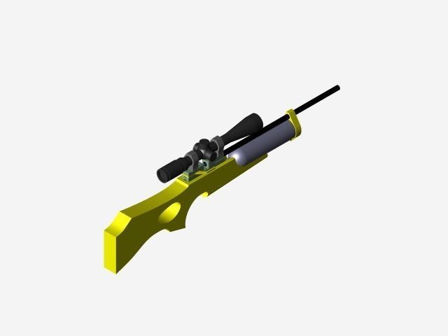 PCP rifle with scope Free 3D model_1