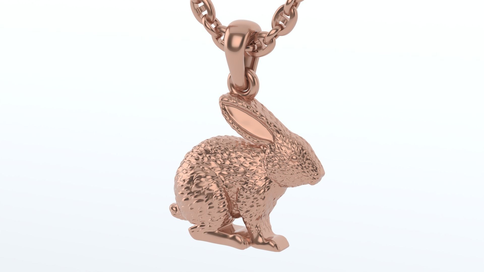 Rabbit pendant Version 2 3D print model_7