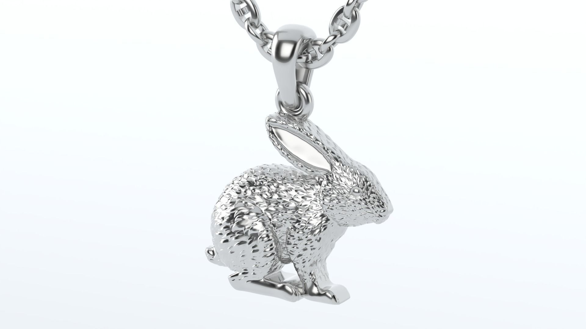 Rabbit pendant Version 2 3D print model_5