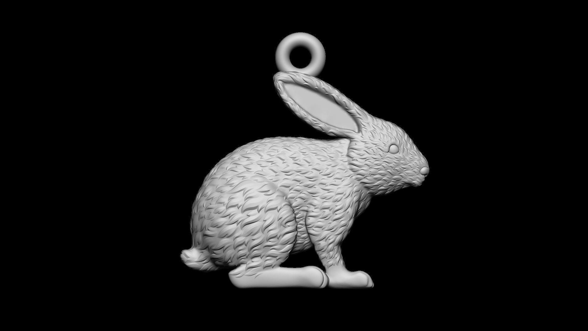 Rabbit pendant Version 2 3D print model_1