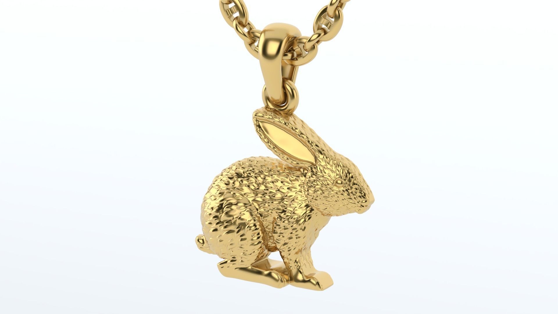 Rabbit pendant Version 2 3D print model_3