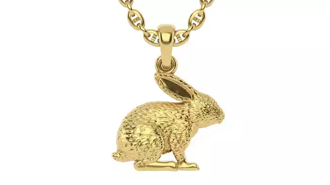 Rabbit pendant Version 2 3D print model