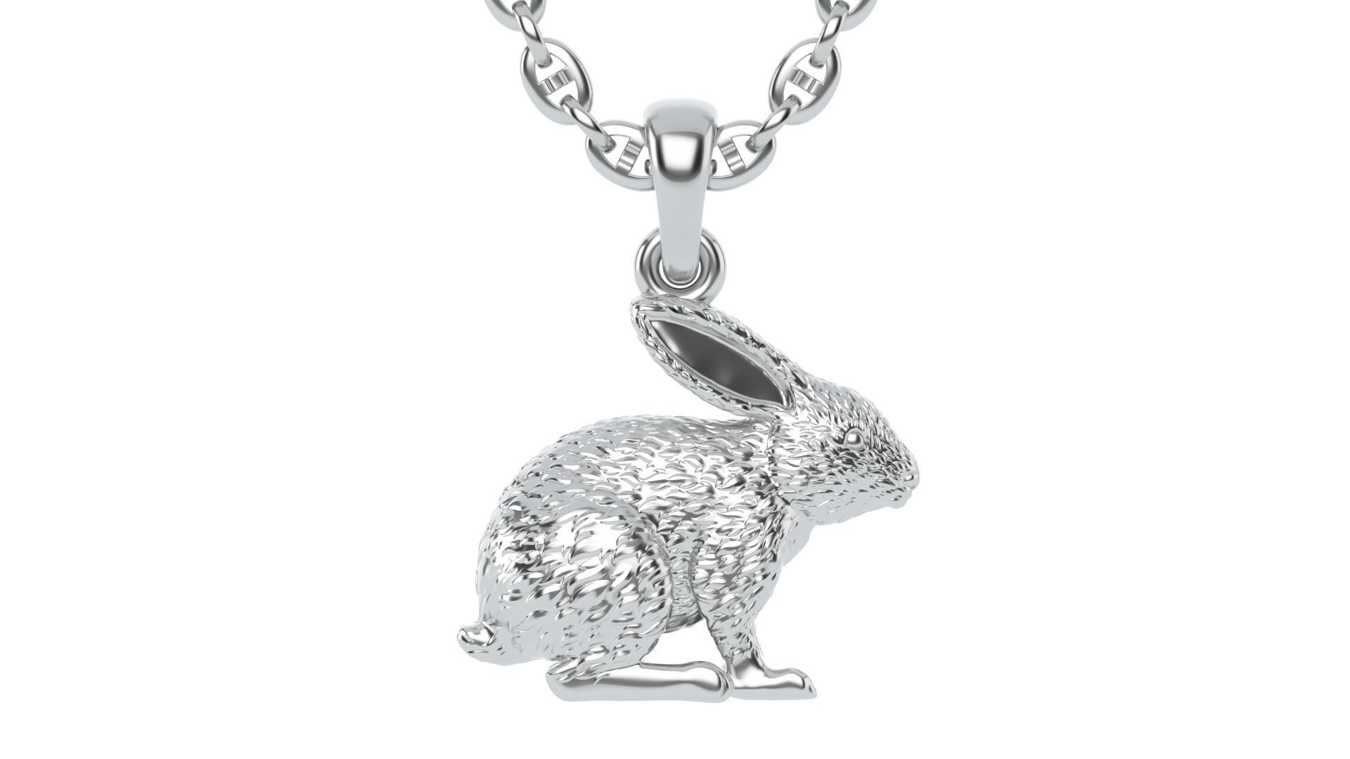 Rabbit pendant Version 2 3D print model_4