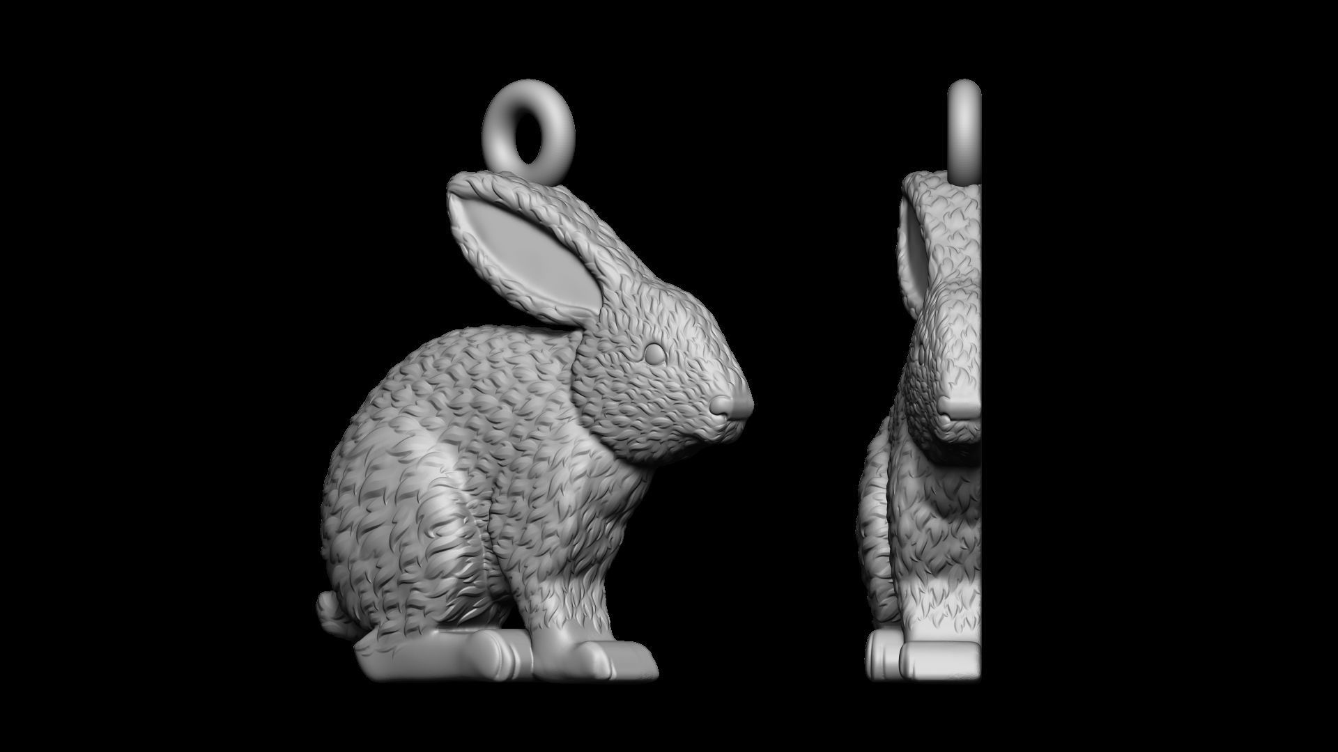 Rabbit pendant Version 2 3D print model_2