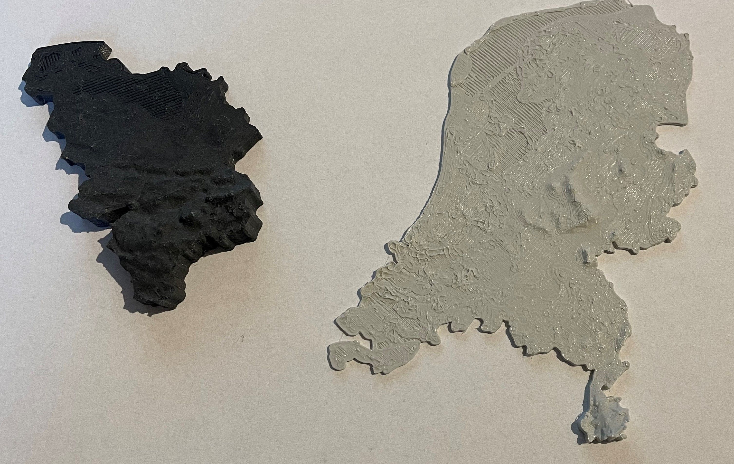 Topological maps of France Belgium and Holland 3D print model_1