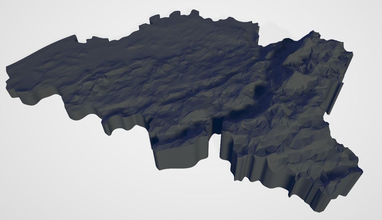 Topological maps of France Belgium and Holland 3D print model_2