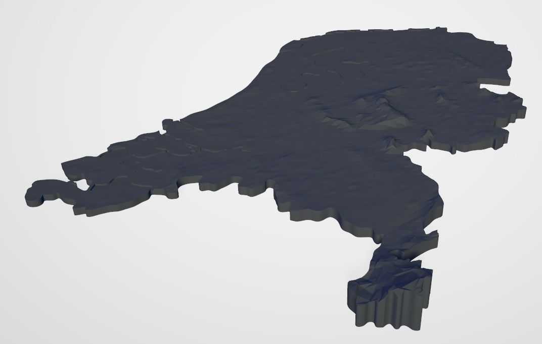 Topological maps of France Belgium and Holland 3D print model_4