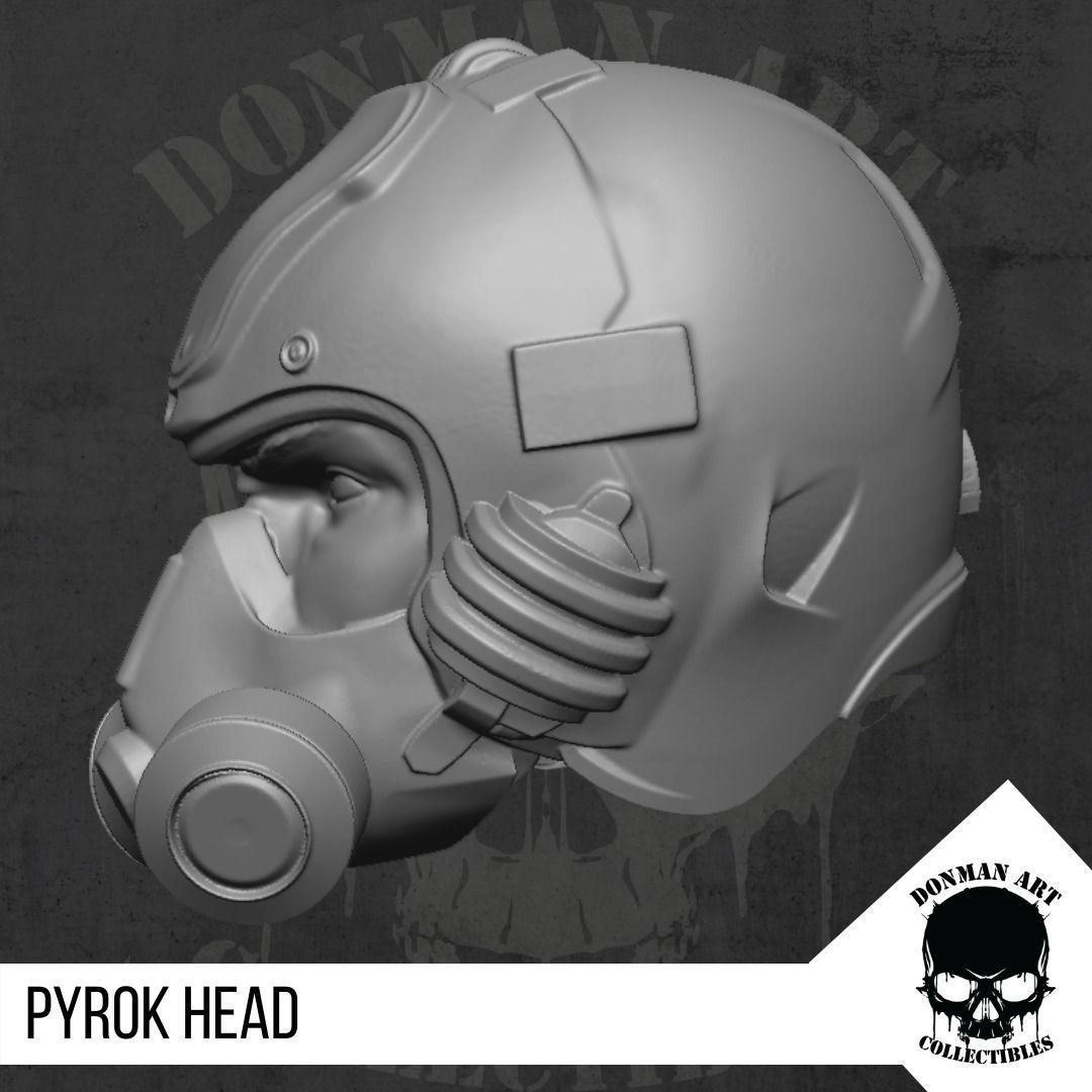 Pyrok Head for action figures 3D print model_6