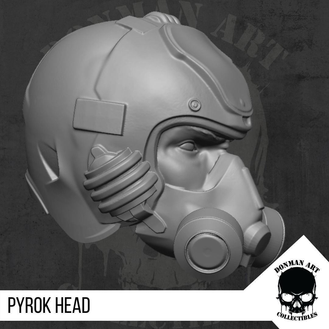 Pyrok Head for action figures 3D print model_5
