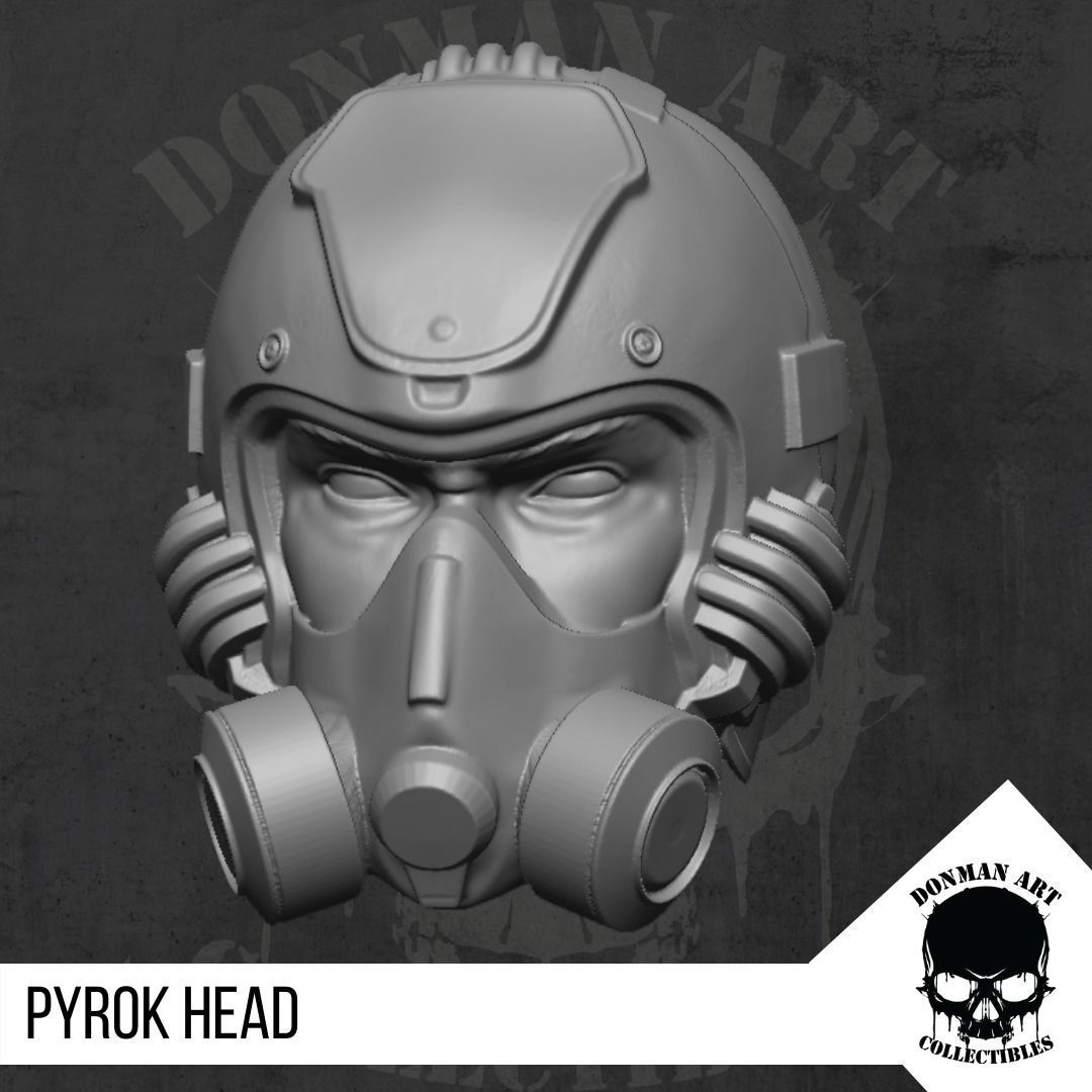 Pyrok Head for action figures 3D print model_10