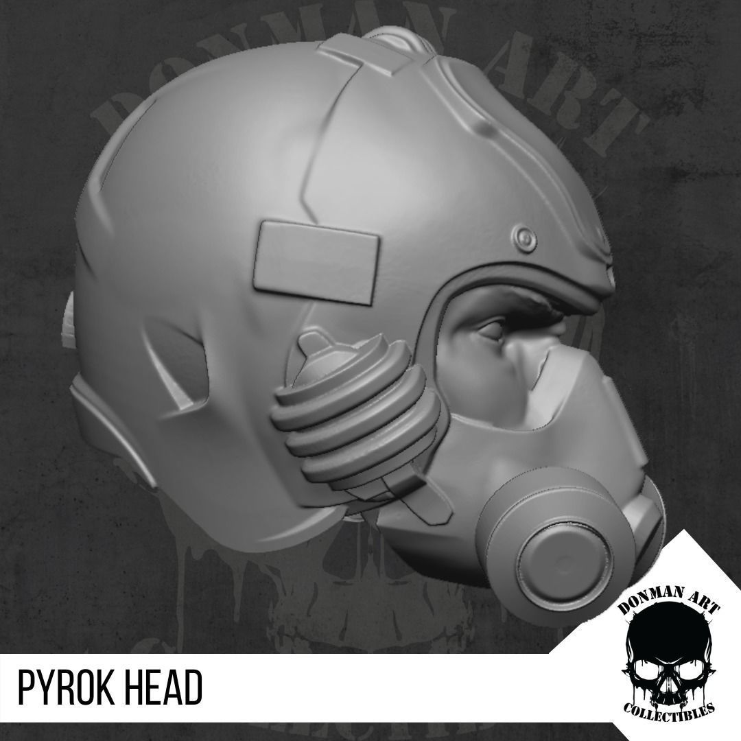 Pyrok Head for action figures 3D print model_7