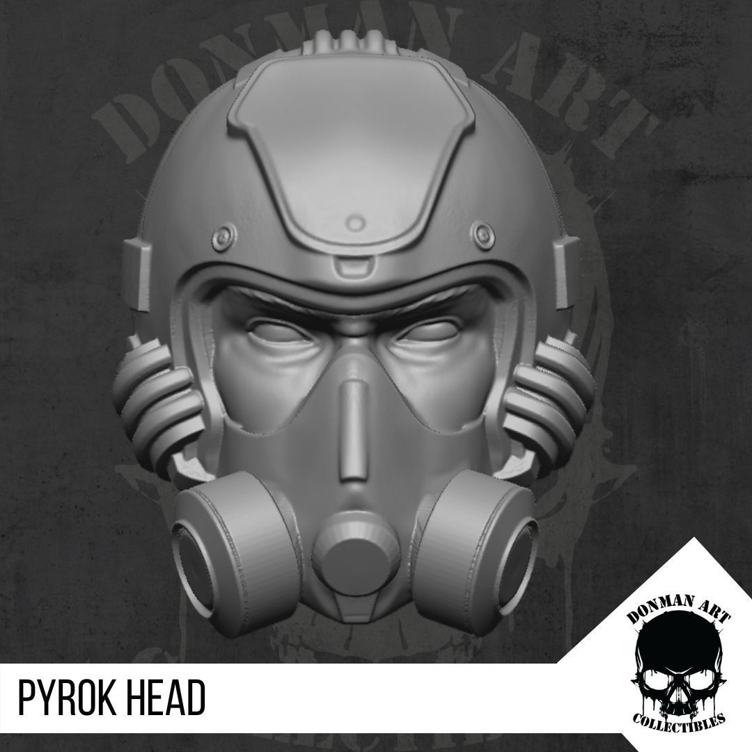 Pyrok Head for action figures 3D print model_9