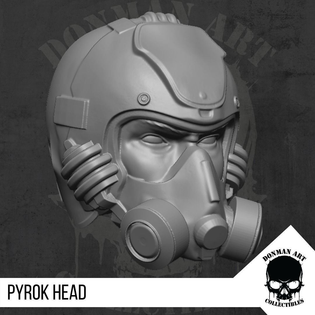 Pyrok Head for action figures 3D print model_16