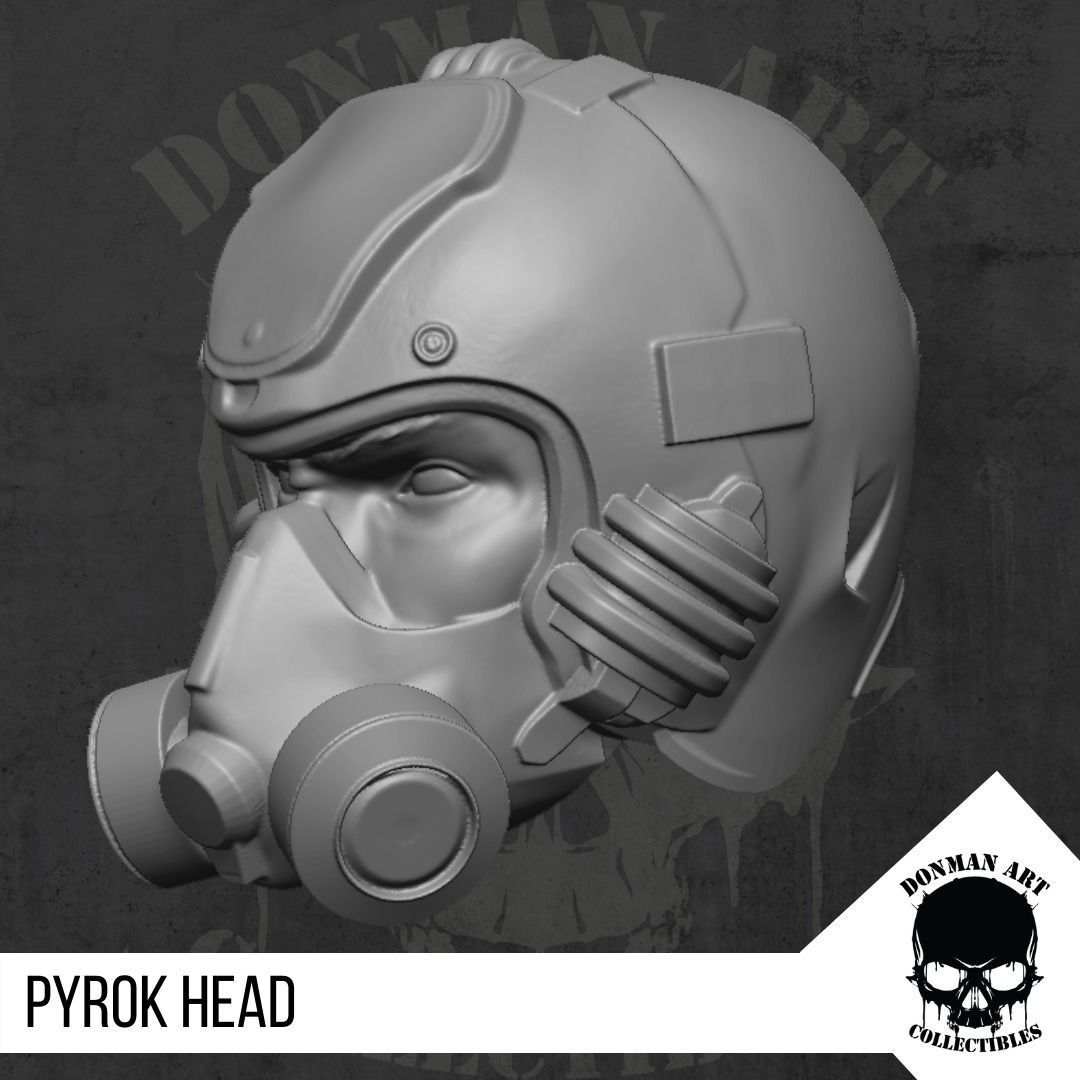 Pyrok Head for action figures 3D print model_2