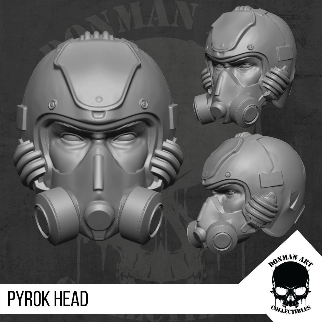 Pyrok Head for action figures 3D print model_8