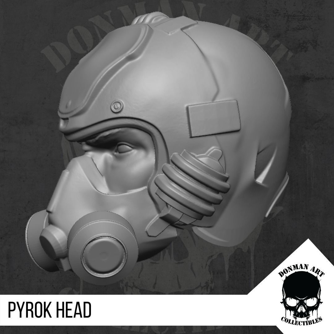 Pyrok Head for action figures 3D print model_4