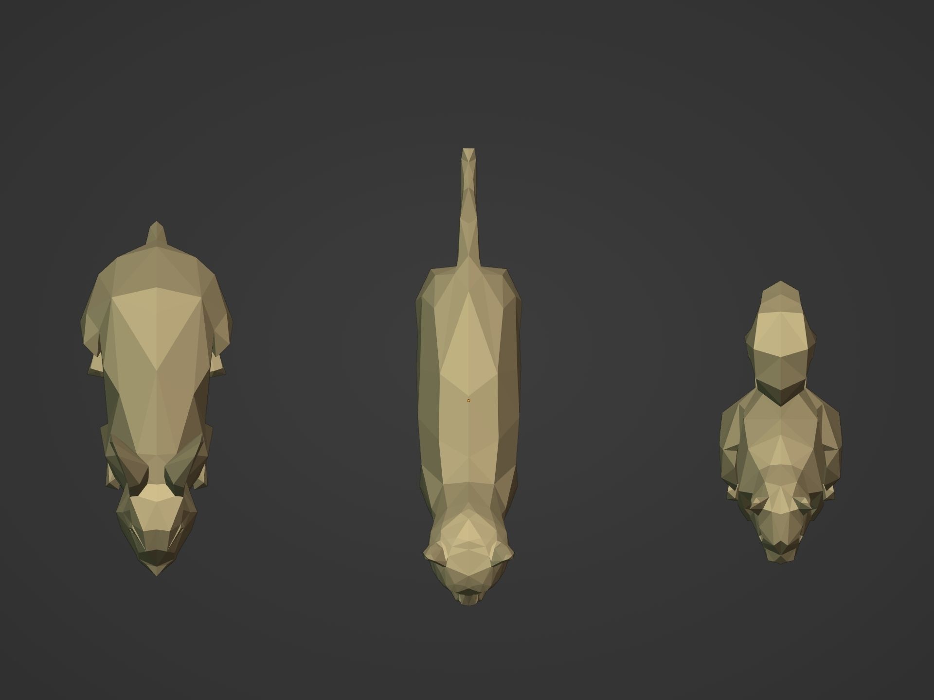 Cartoon LowPoly Cat Squirrel Rabbit Low-poly 3D model_15