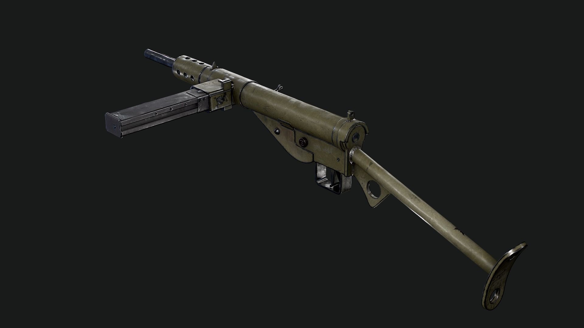 Sten Mk2 Low-poly 3D model_42