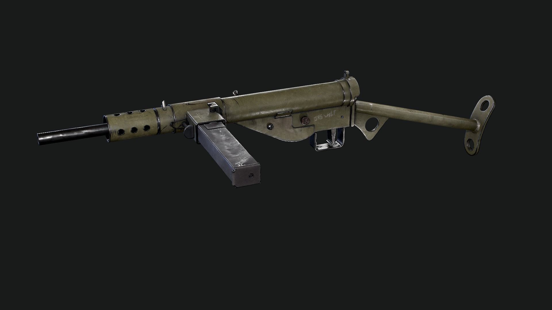 Sten Mk2 Low-poly 3D model_35