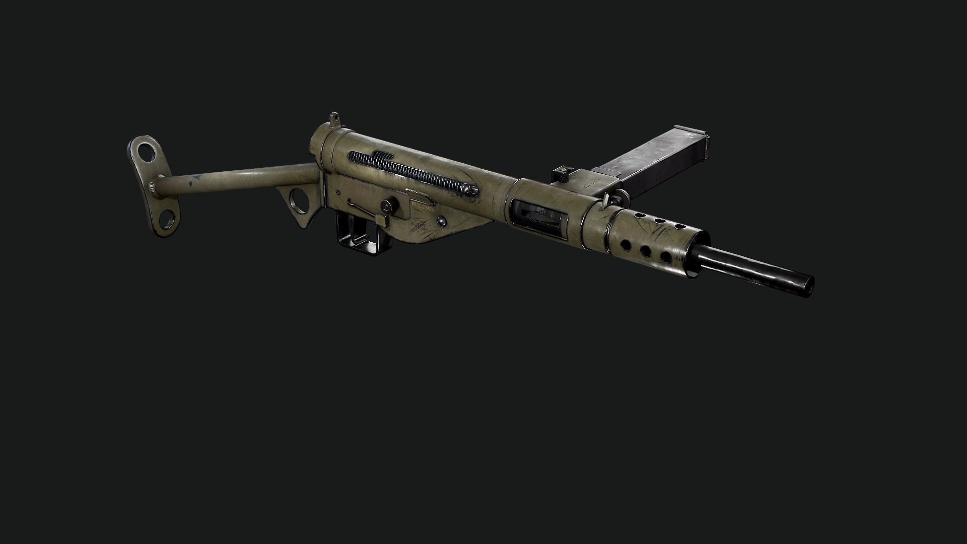 Sten Mk2 Low-poly 3D model_23