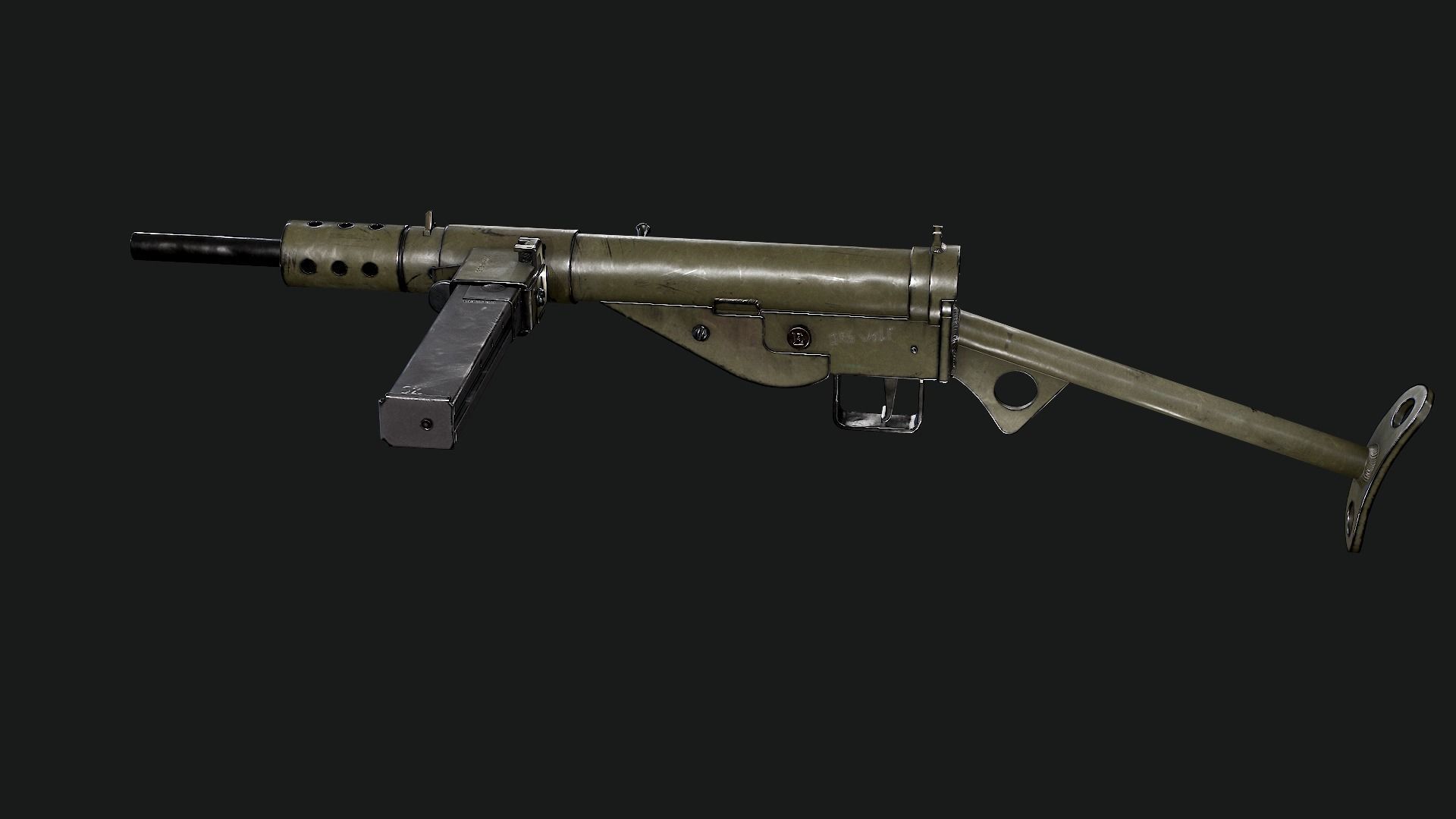 Sten Mk2 Low-poly 3D model_38