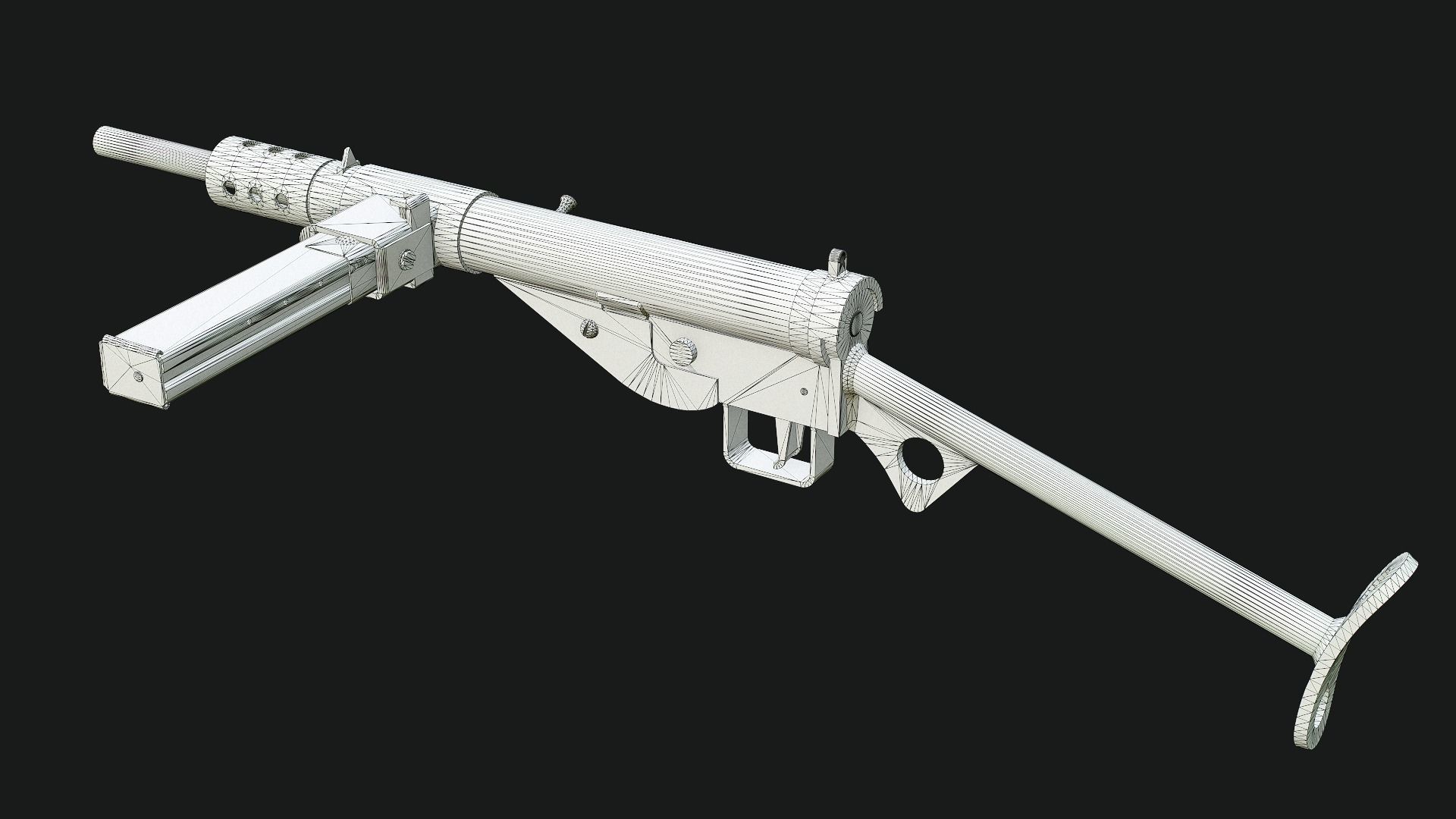 Sten Mk2 Low-poly 3D model_20