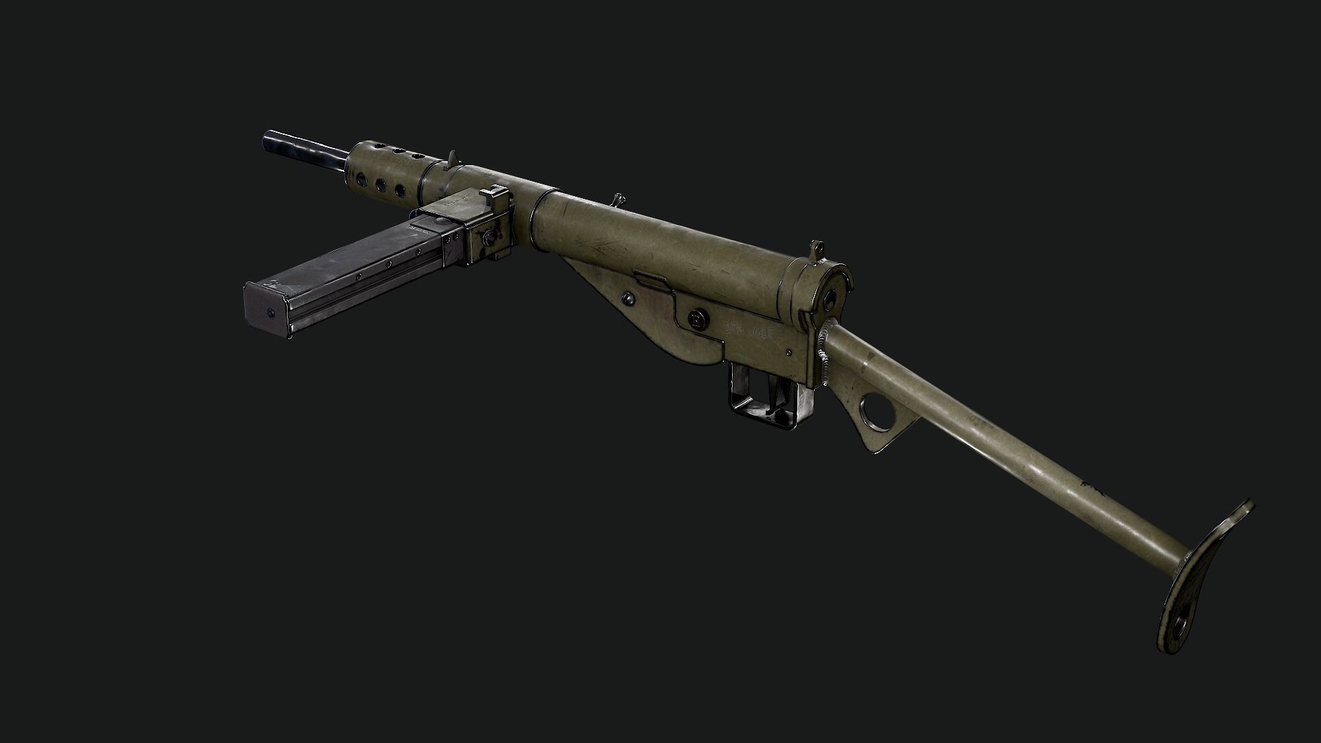 Sten Mk2 Low-poly 3D model_41