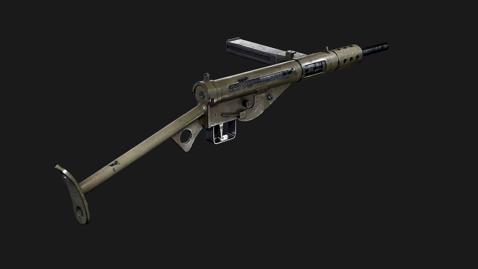 Sten Mk2 Low-poly 3D model_51