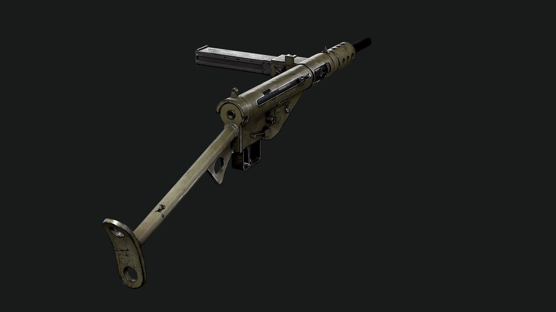 Sten Mk2 Low-poly 3D model_49